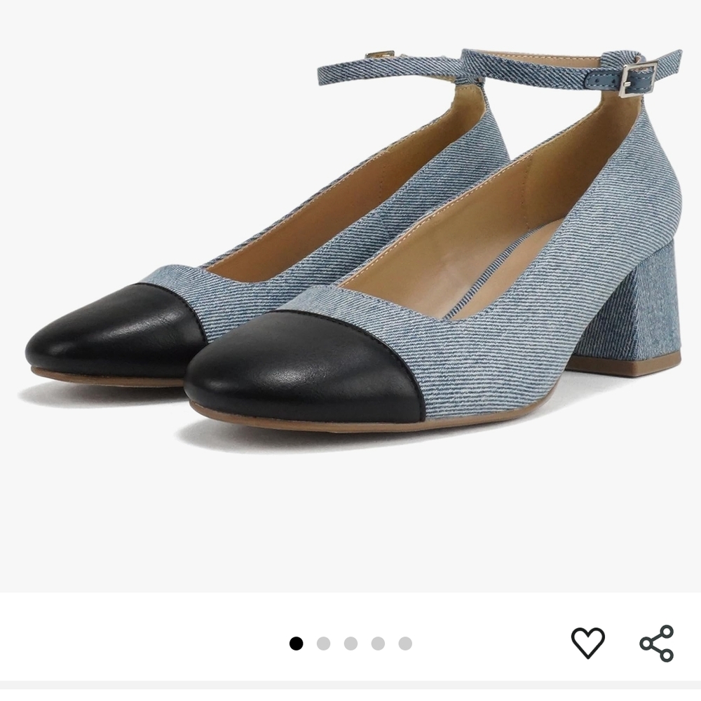 Elegant Black and Blue Ankle Strap Heels